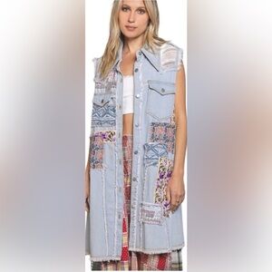 POL patchwork denim dress or vest
